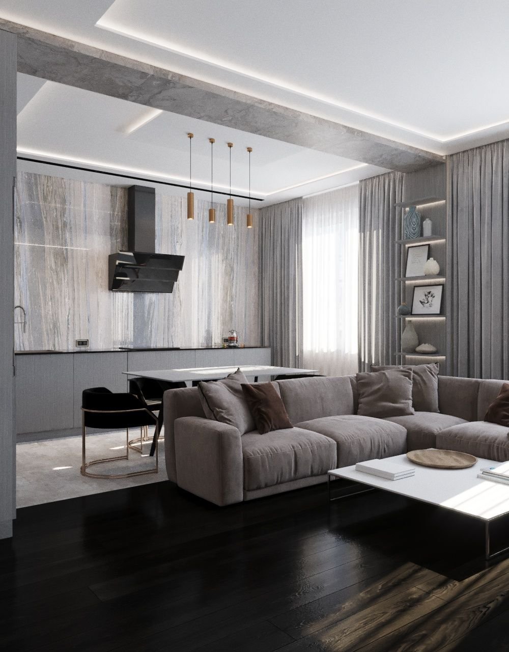 Современный интерьер двухкомнатной квартиры