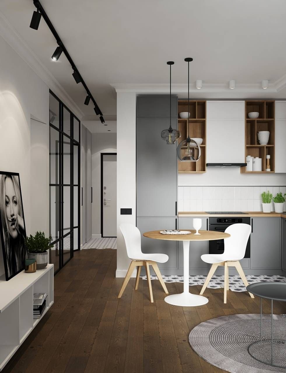 Один пол на кухне и в коридоре