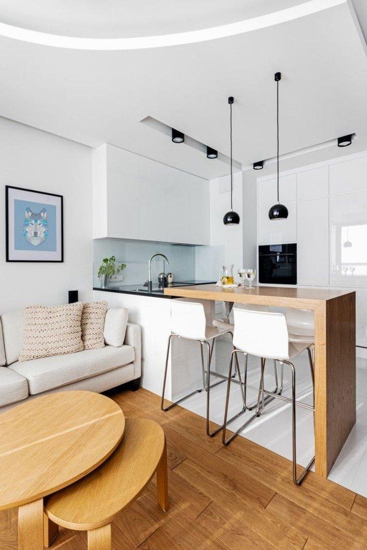 Кухня гостиная с ьарной стройкой