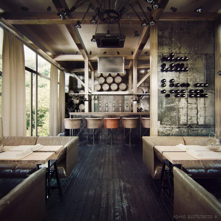 Рыбный ресторан в стиле лофт