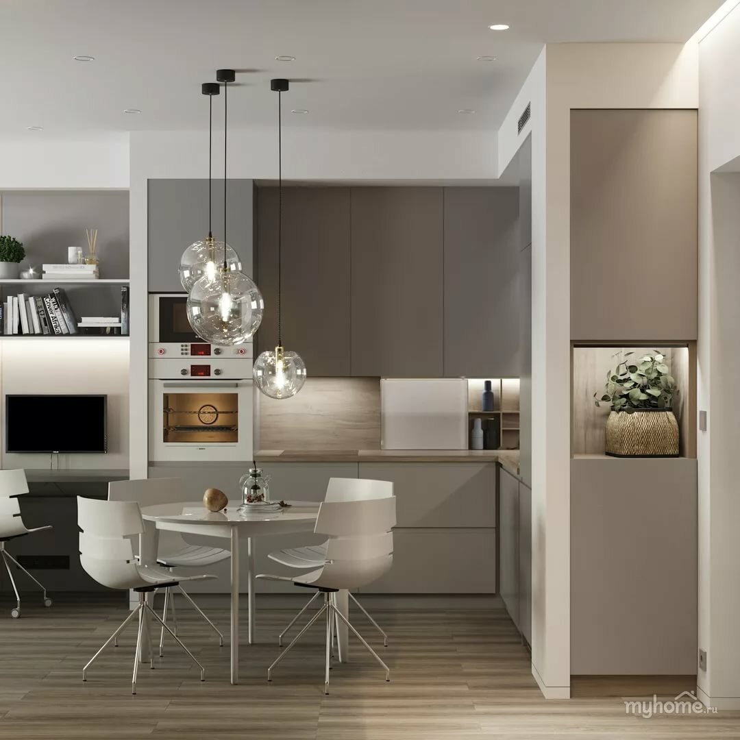 Кухня гостиная икеа 20м