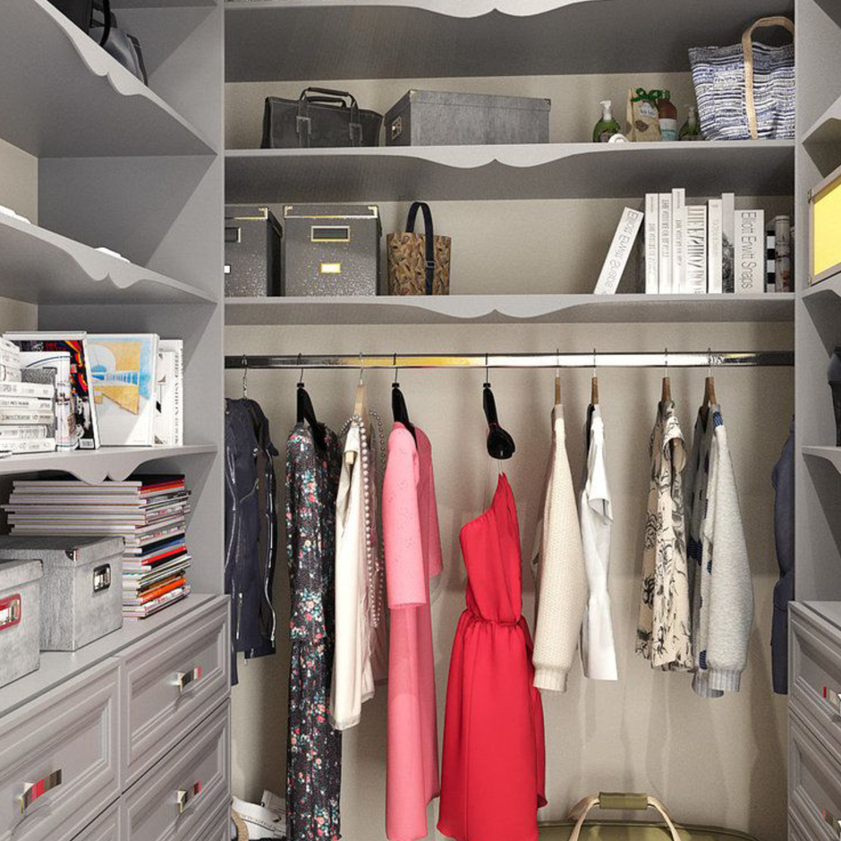 Интерьер гардеробной 4 кв.м