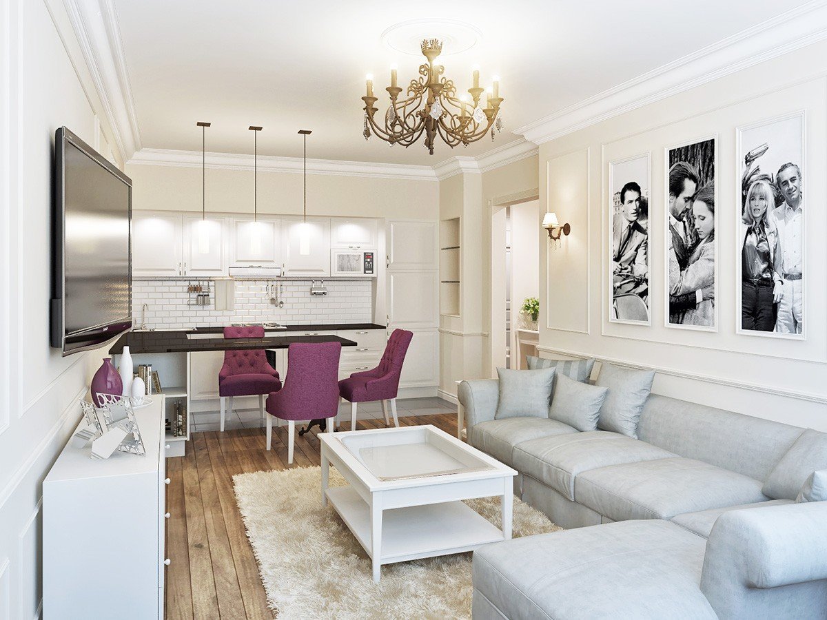 Кухня гостиная в стиле Модерн 20кв м