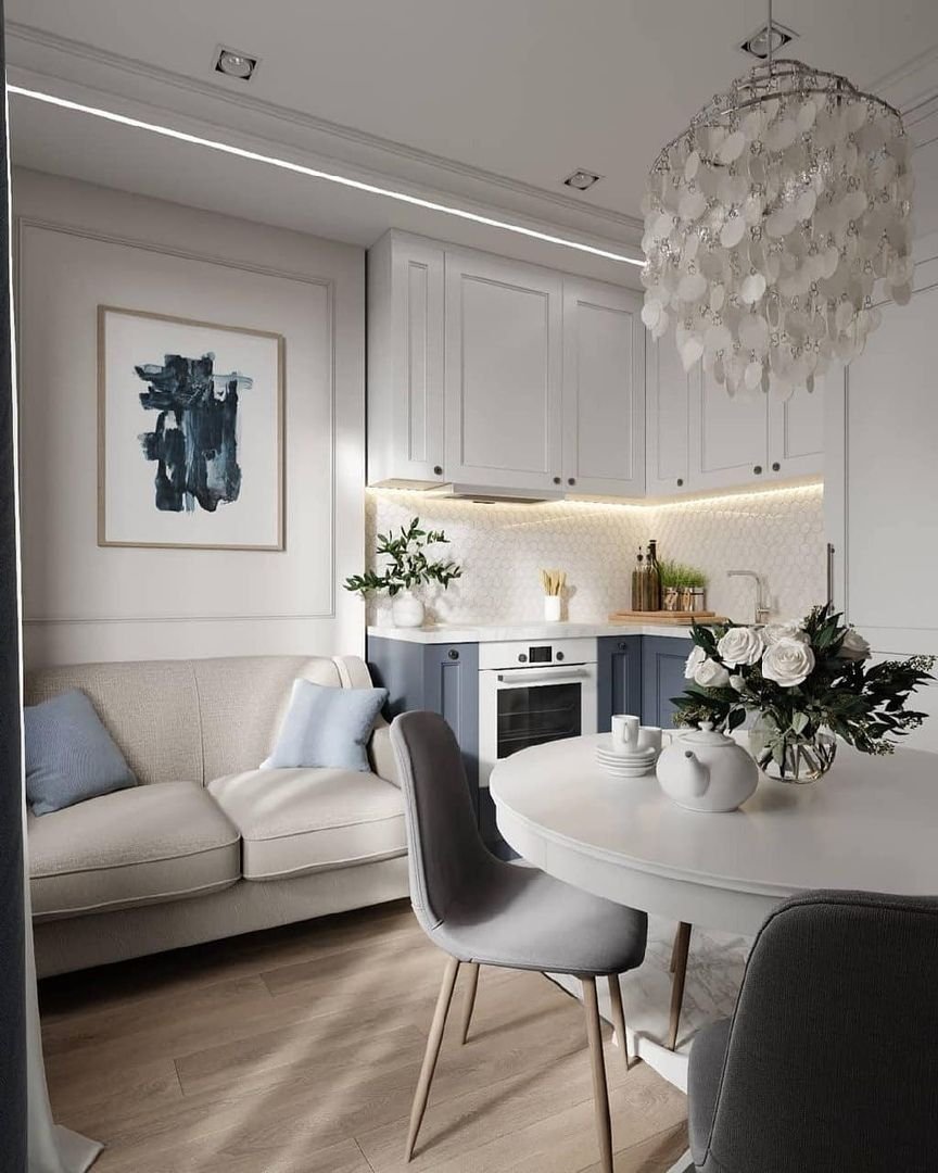 Интерьер кухни гостиной 11кв