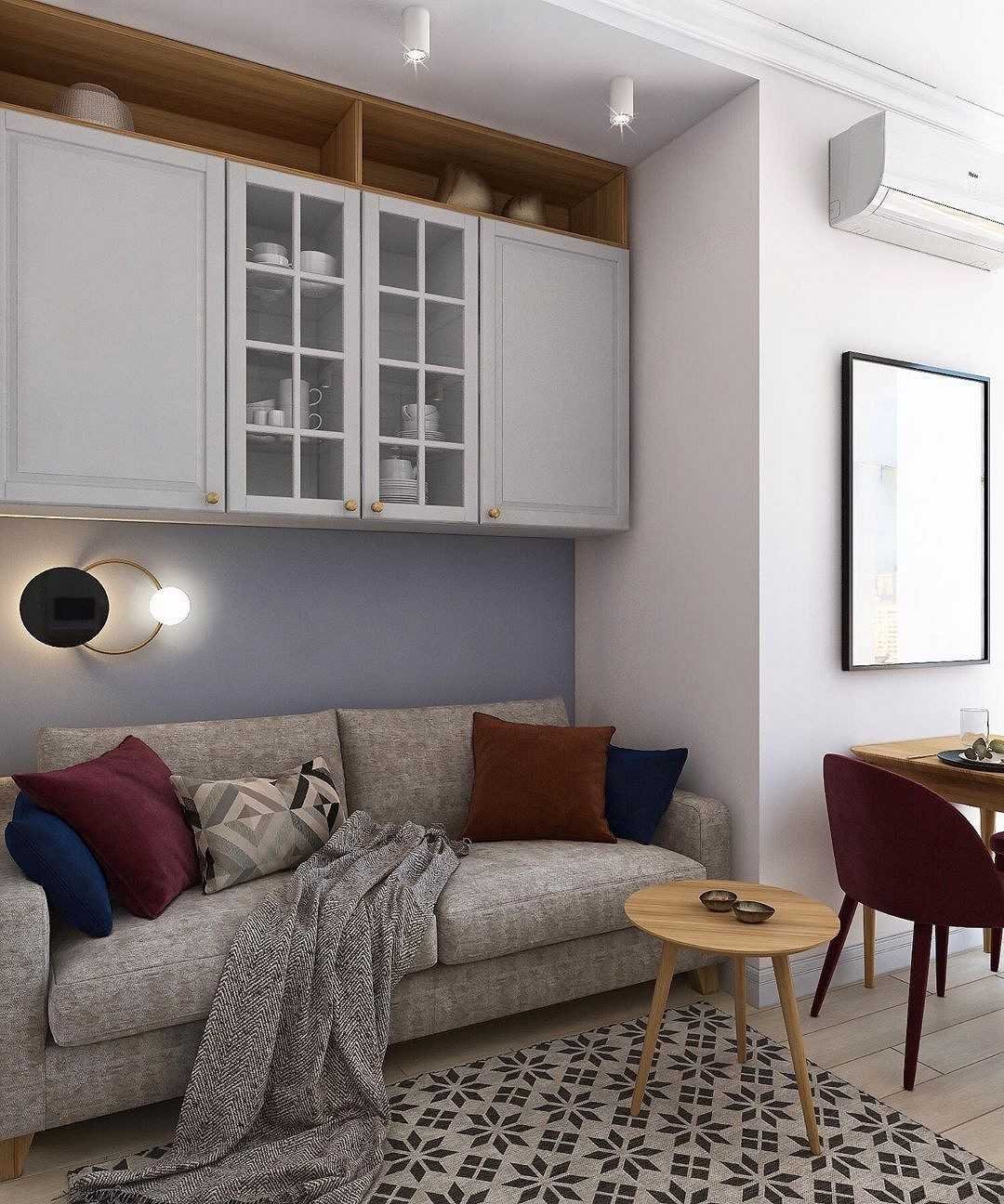 Кухня-гостиная 12 кв.м с диваном