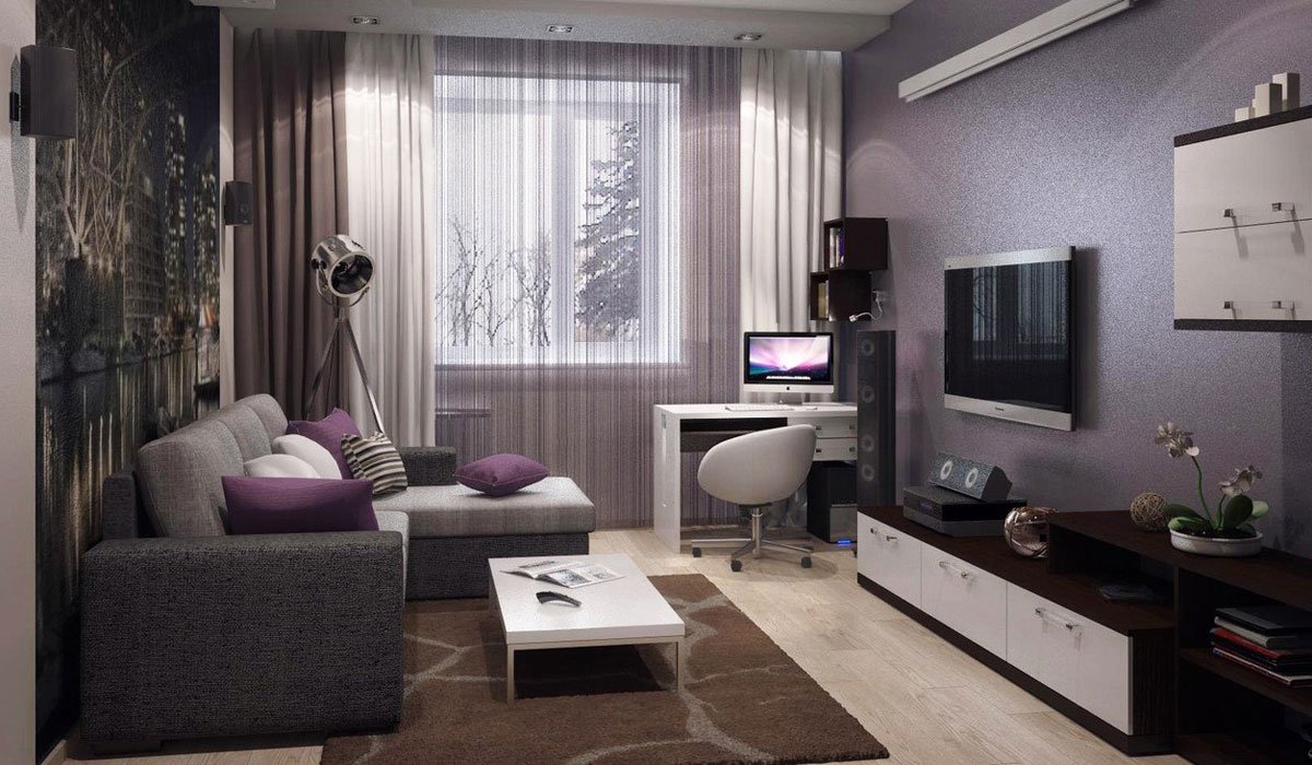 Интерьер зала в маленькой квартире