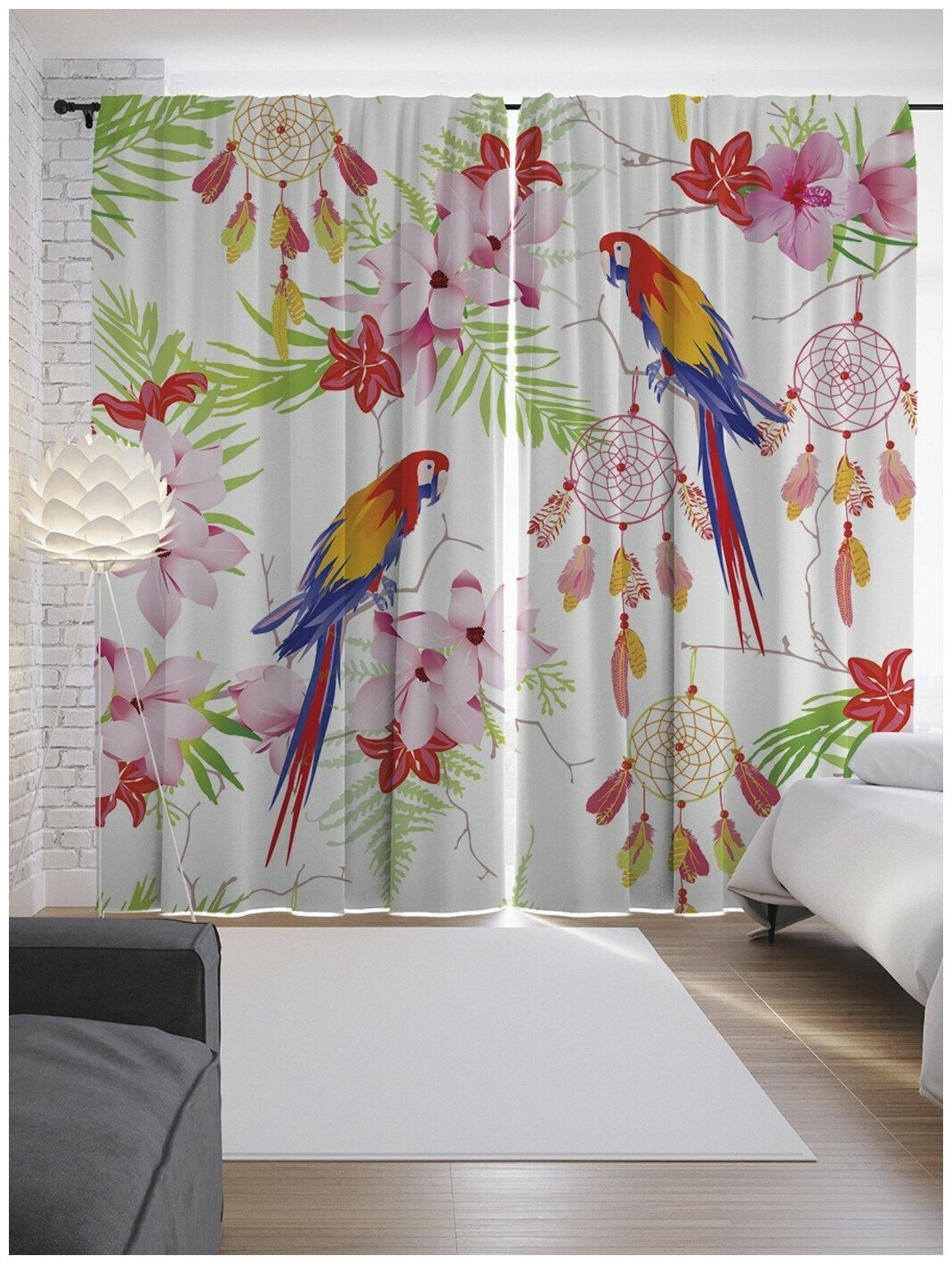 Шторы с попугаями