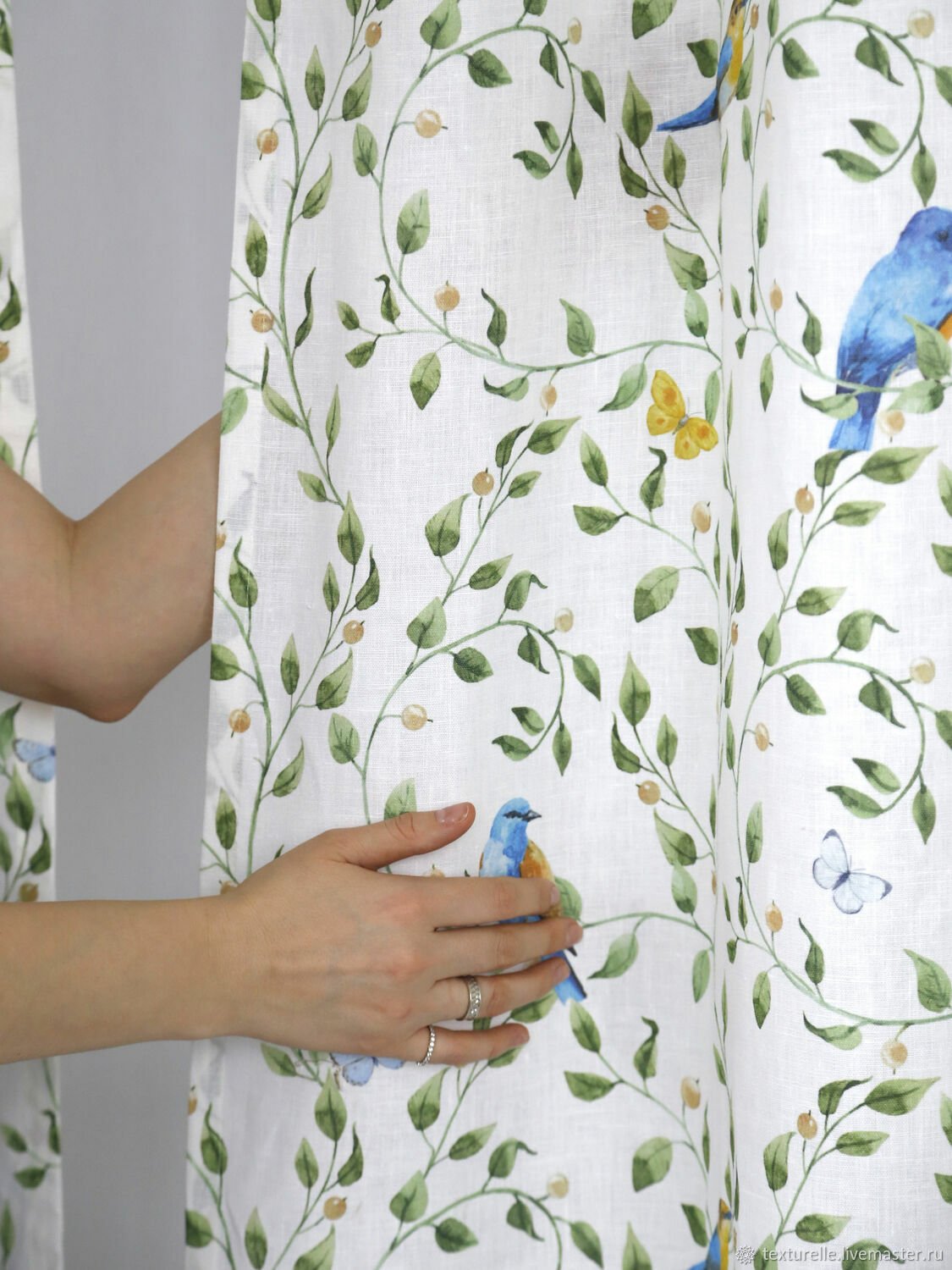 Ткани шторы птички Турция