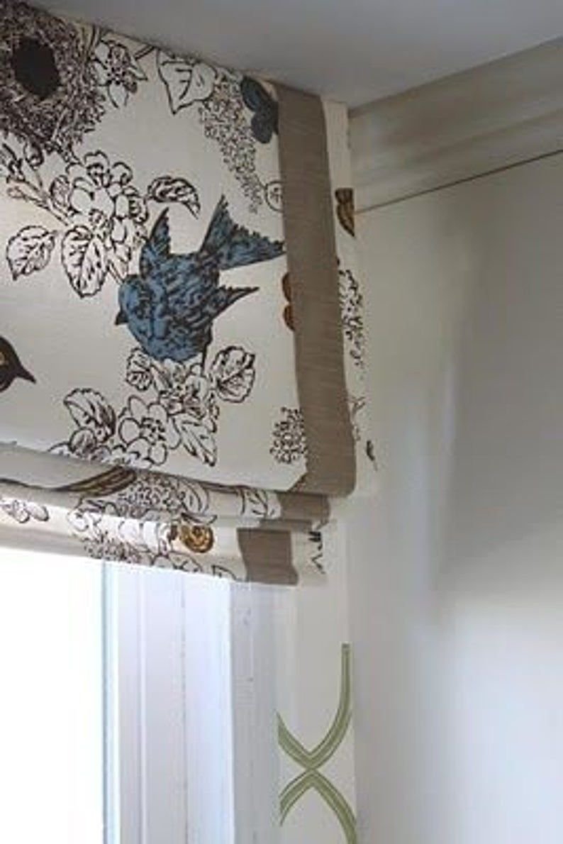 Римская штора с птичками