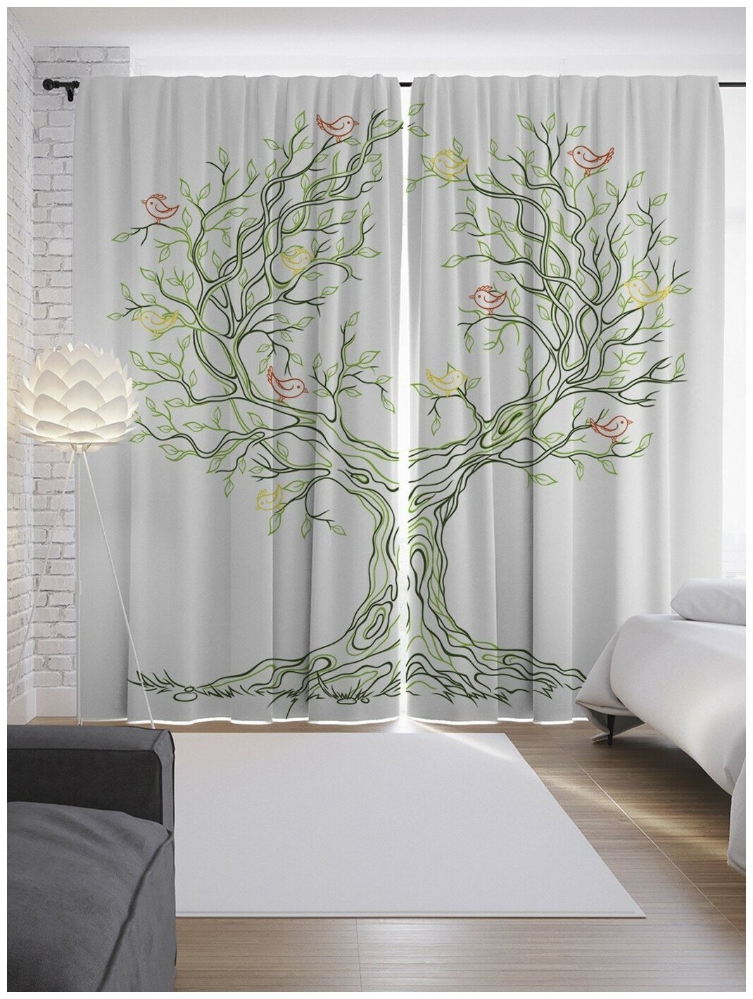 Занавески с птичками