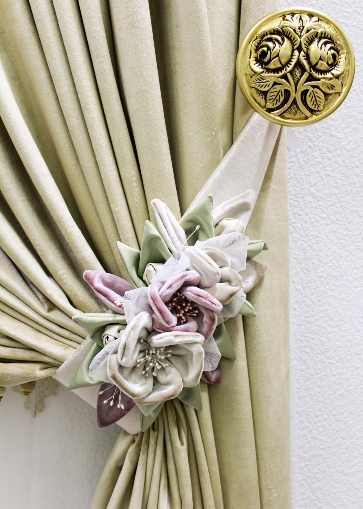 Подхваты для штор из ткани бархатной