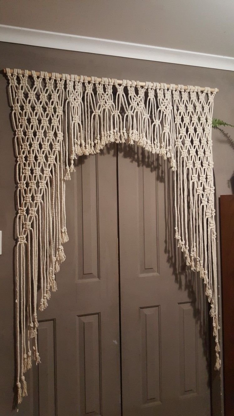 Макраме штора на дверной проем