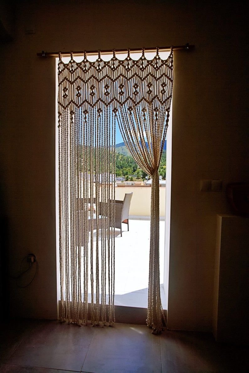 Макраме штора на дверной проем