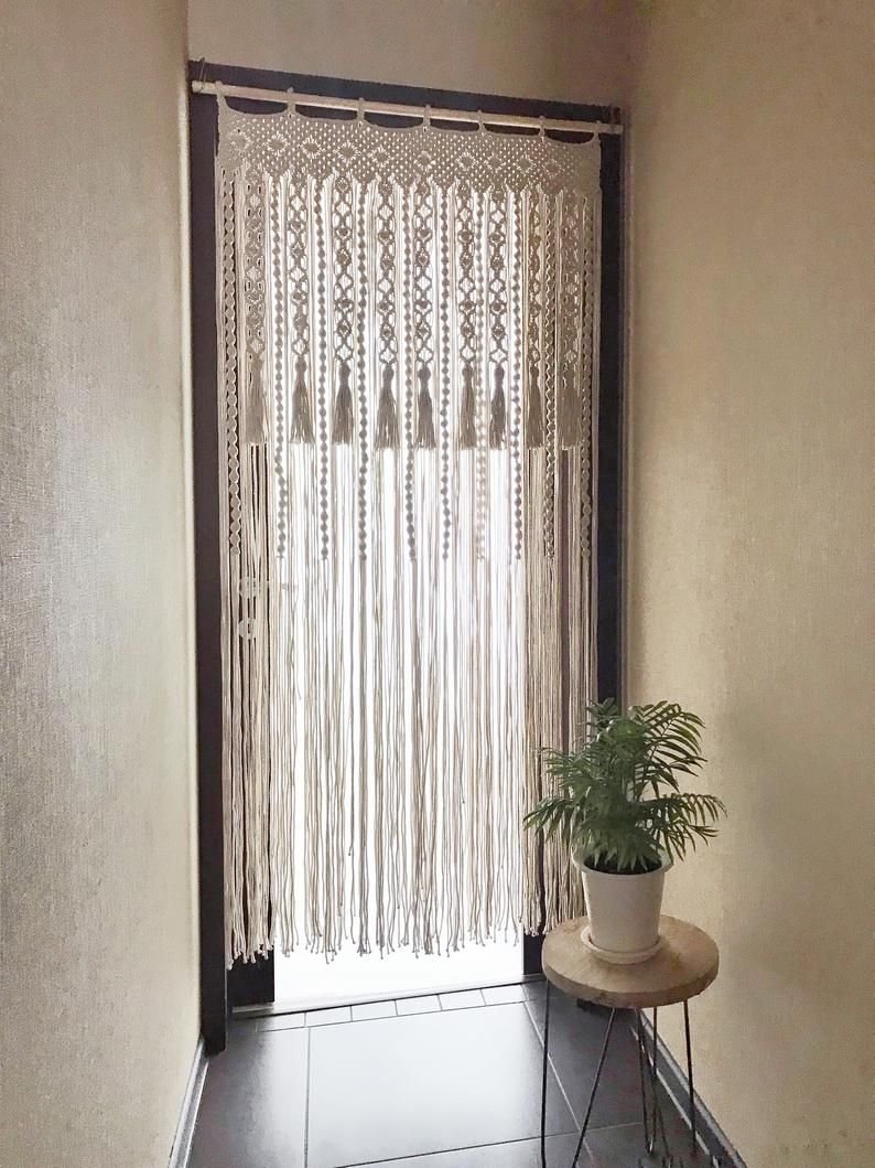 Шторы декоративные на дверной проем макраме