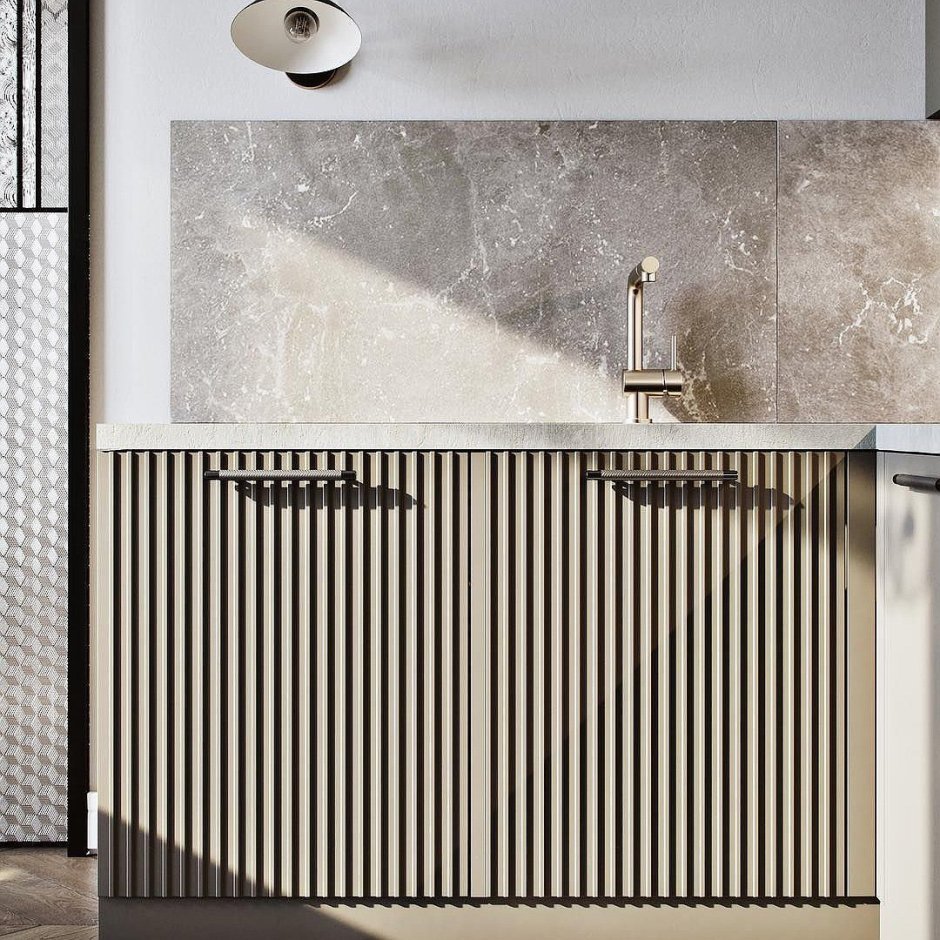 Рифленые фасады для кухни