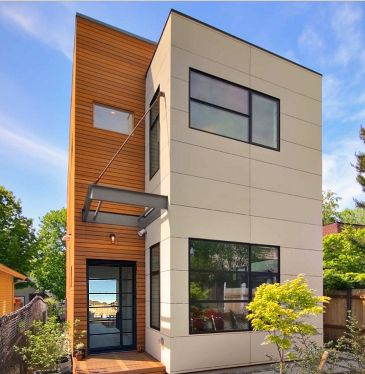 Кассетный фасад частный дом