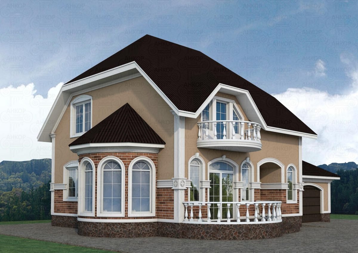 Красивый дом с эркером