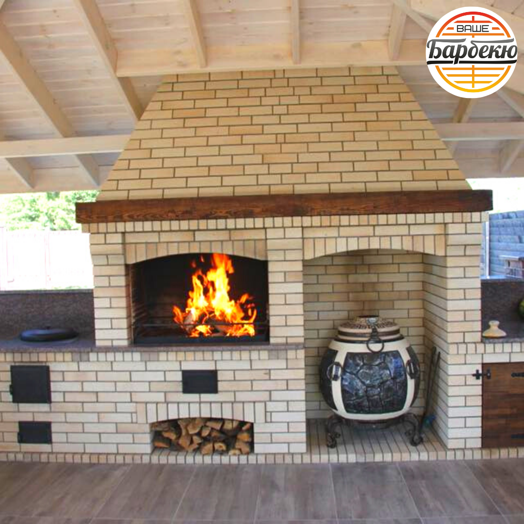 Летняя кухня с барбекю