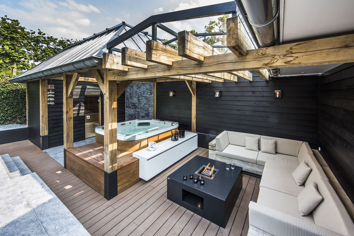 Баня с патио проект