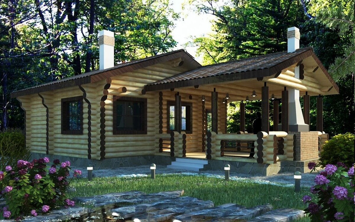 Баня с мангальной зоной