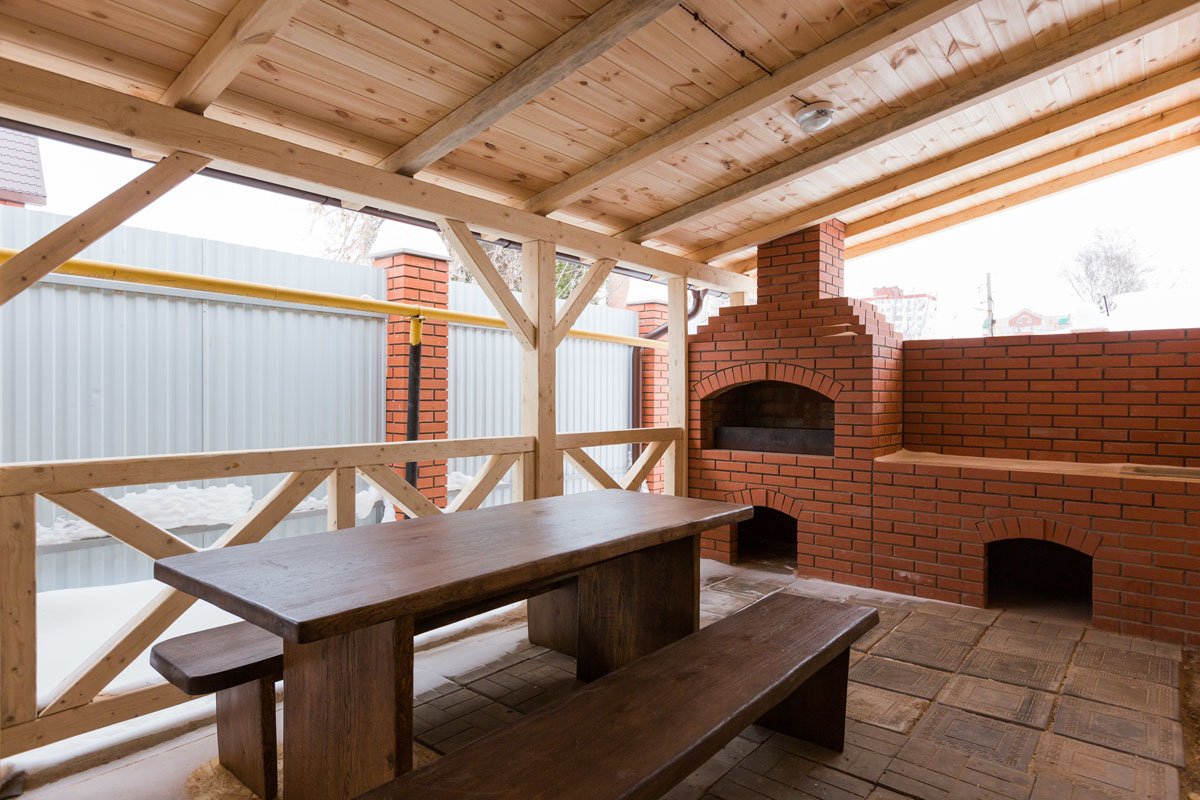 Баня с верандой и мангальной зоной