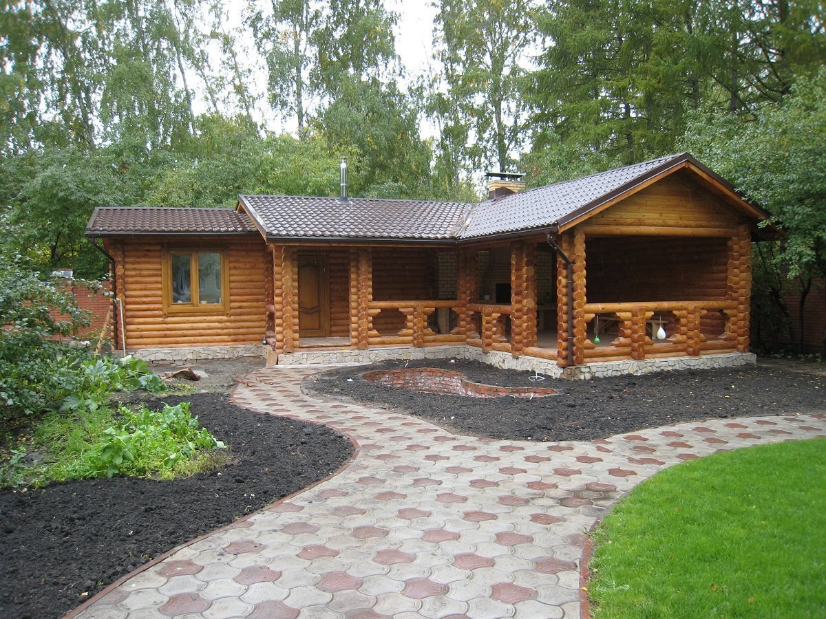 Угловая баня с мангальной зоной проекты