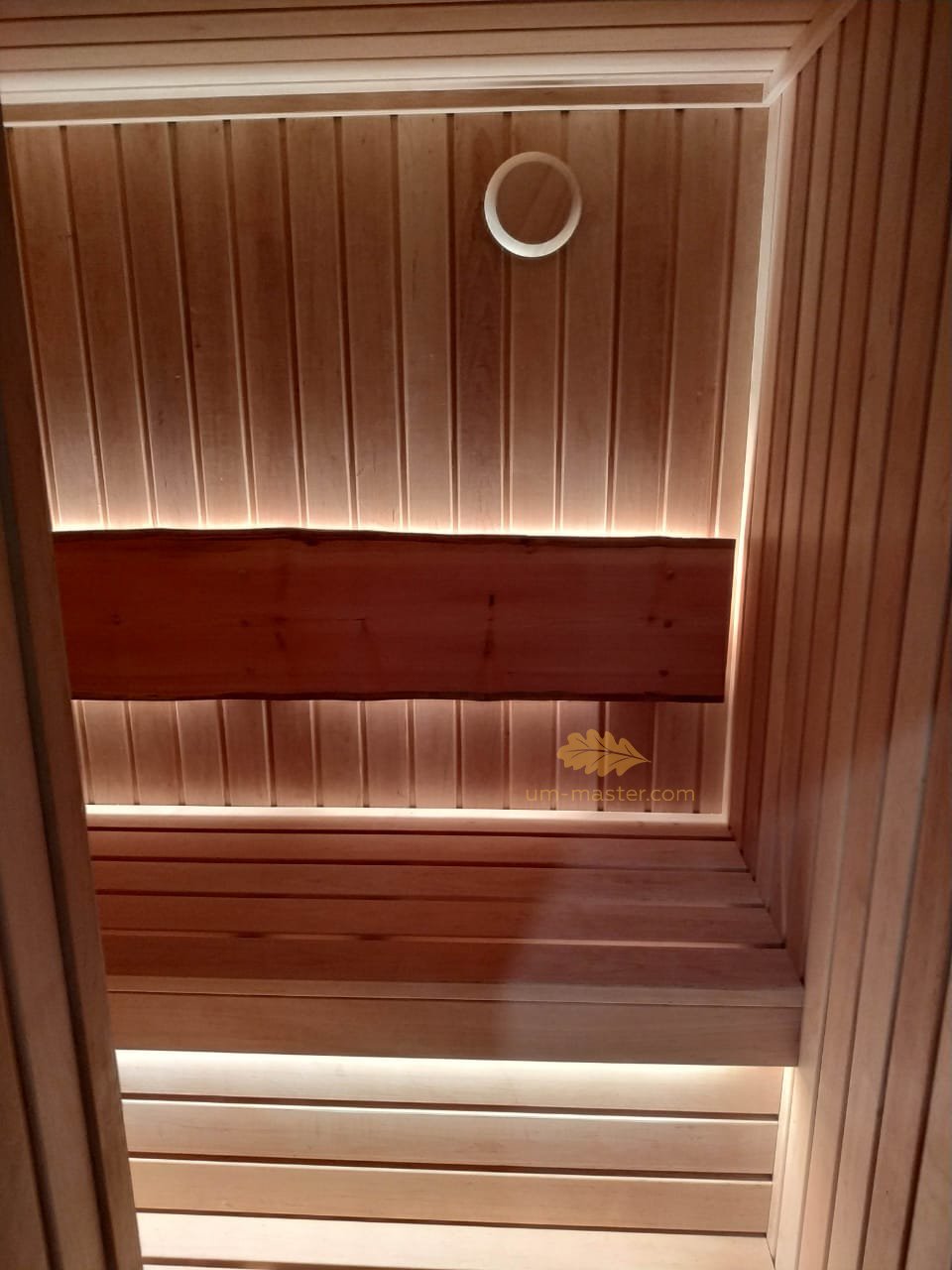 Подсветка подспинников в сауне