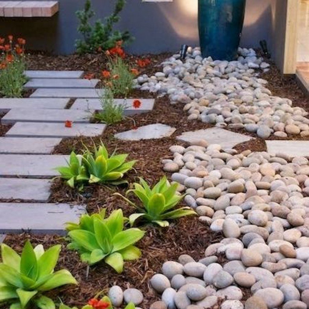 Мульчирование Речной Галькой