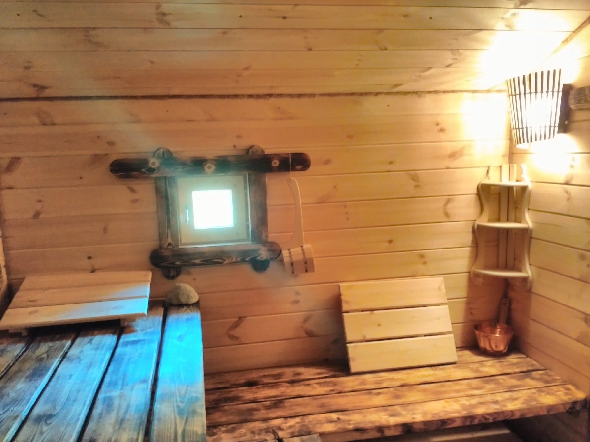 Деревенская баня вид внутри