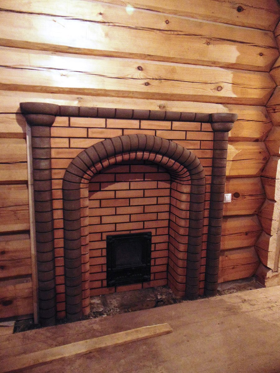 Обкладка печи в бане кирпичом