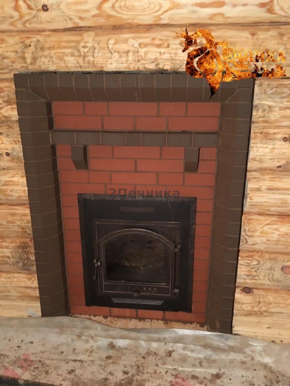 Печь сафари Термофор обкладка кирпичом