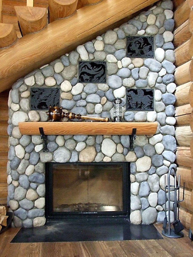 Отделка печи декоративным камнем