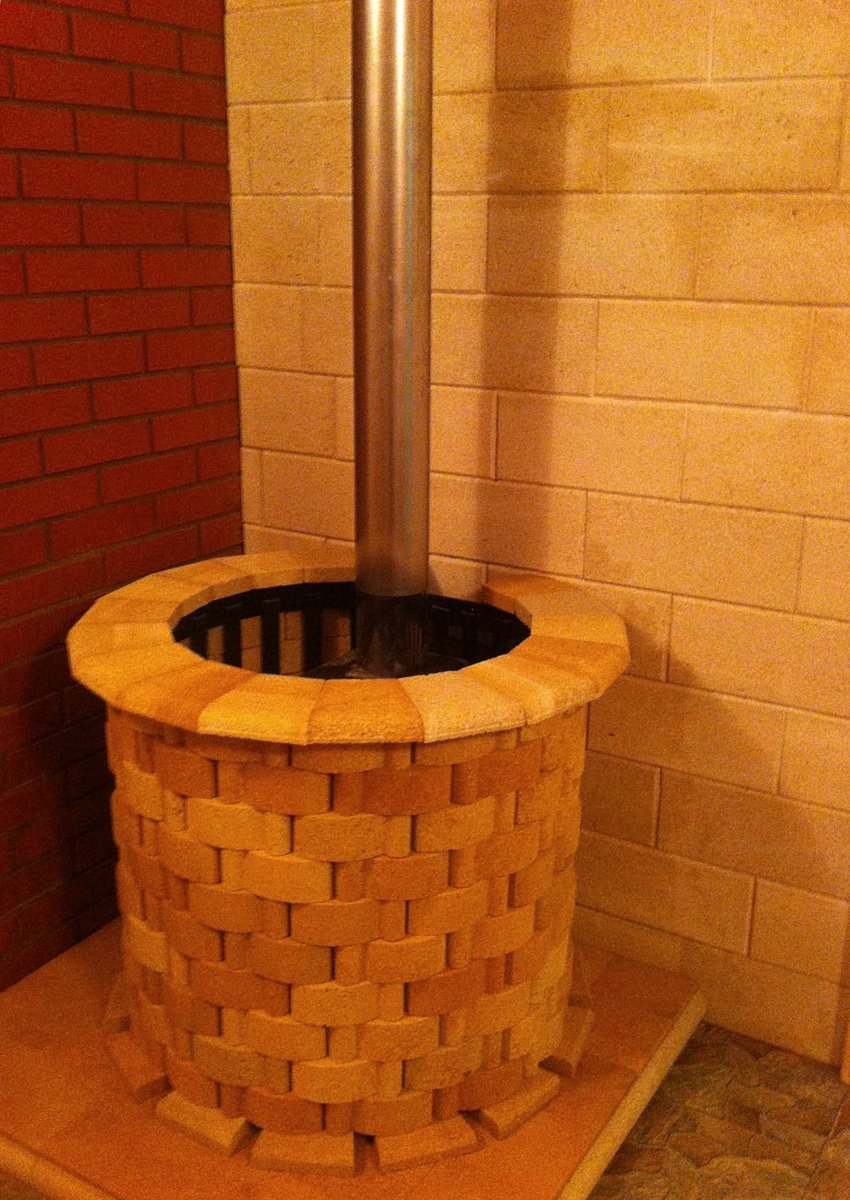 Печь Везувий обложенная кирпичом
