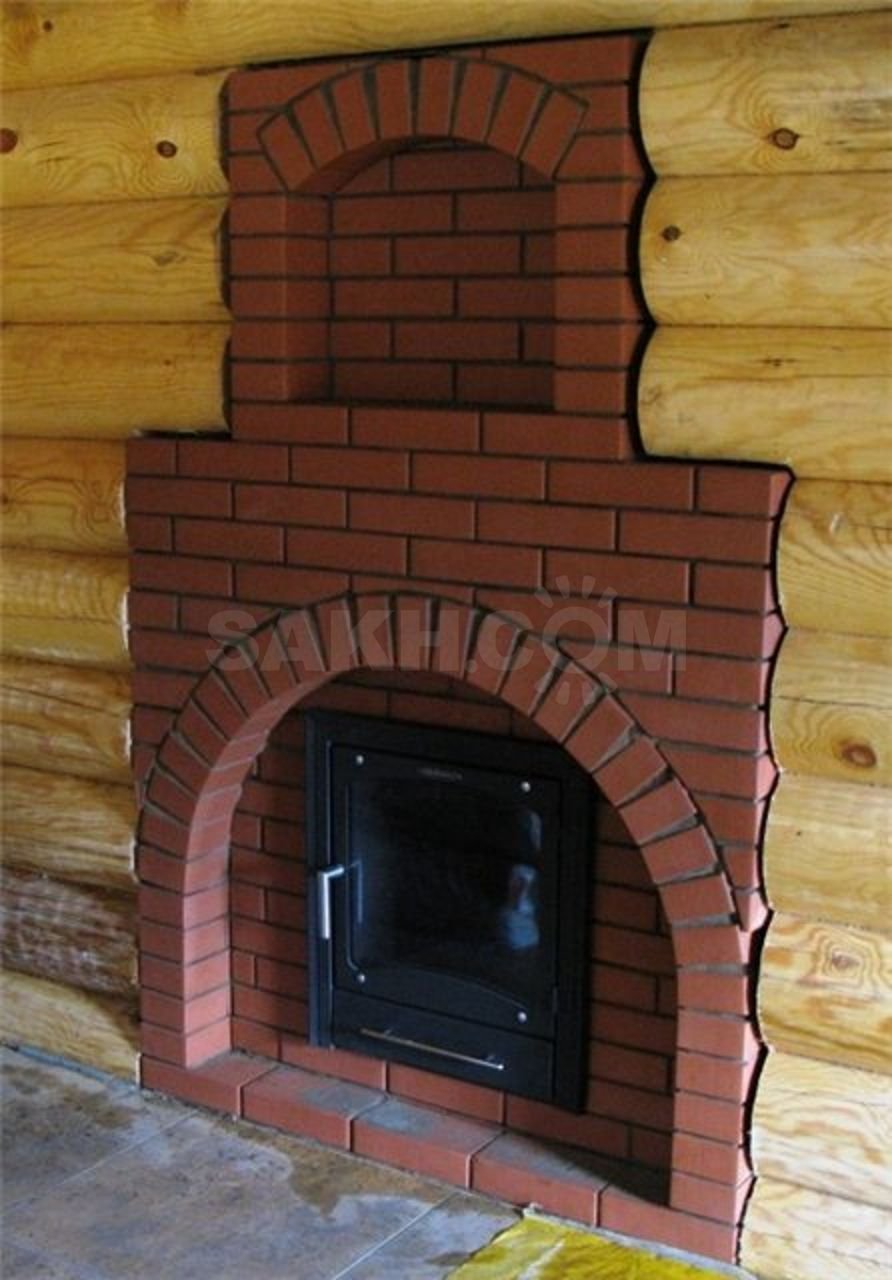 Банная печь обложенная кирпичом