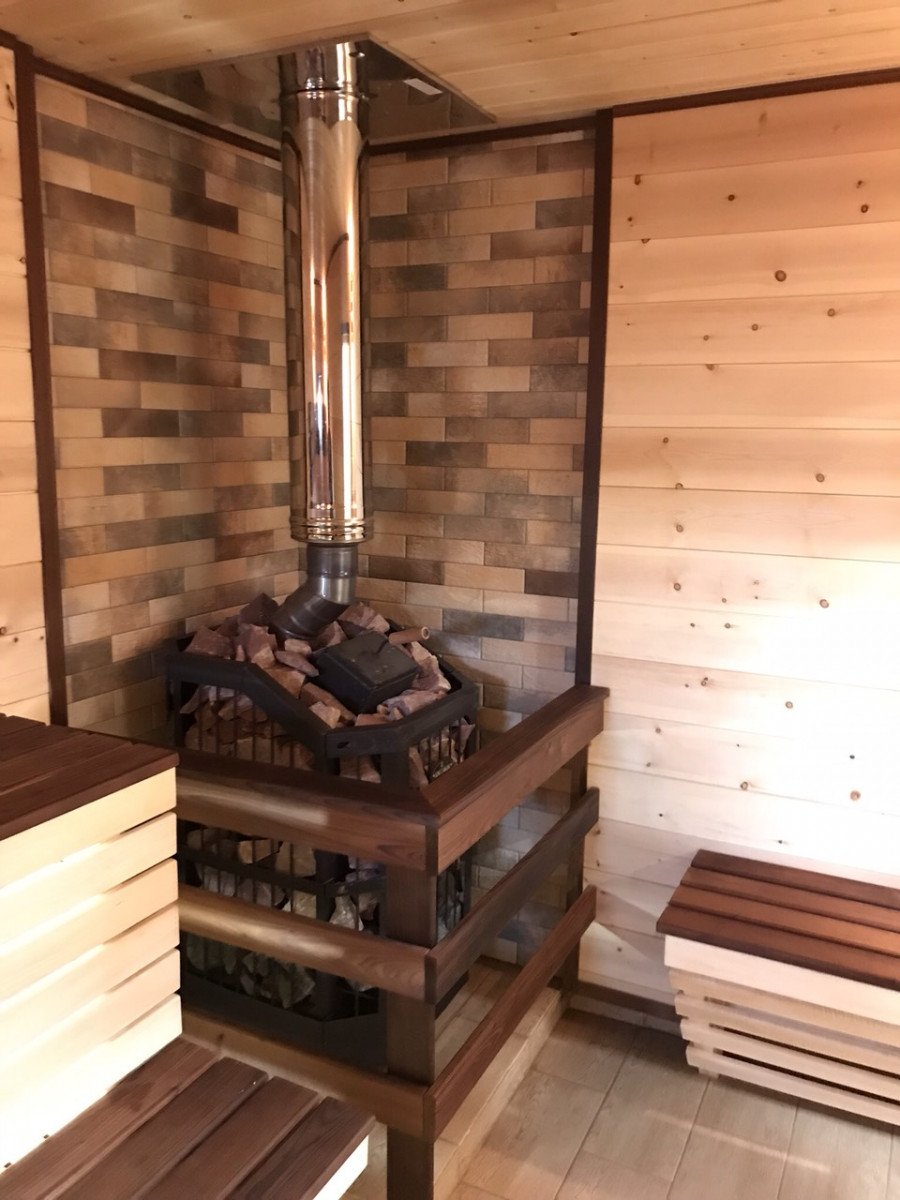 Отделка печи в бане