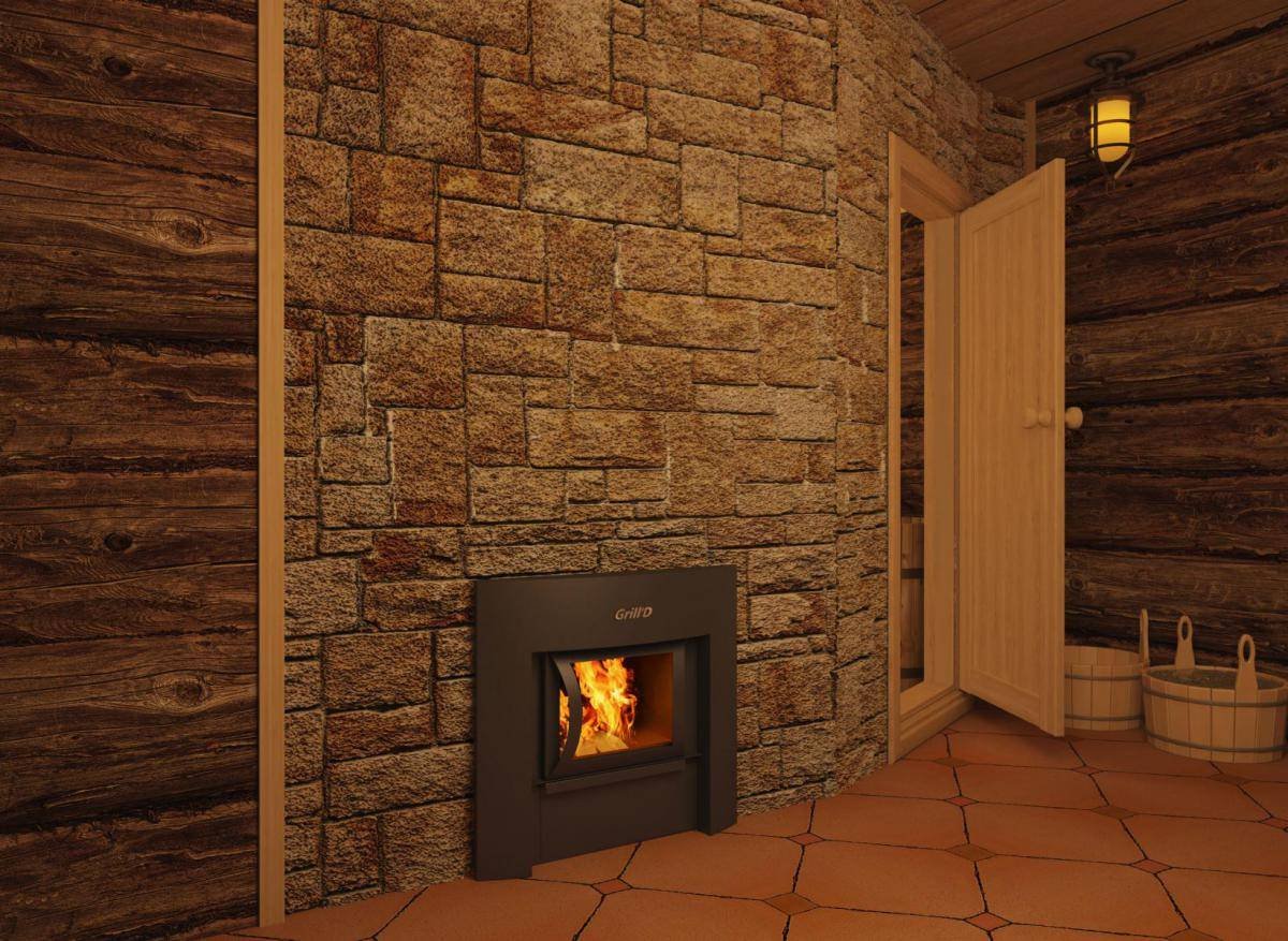 Отделка печи в бане