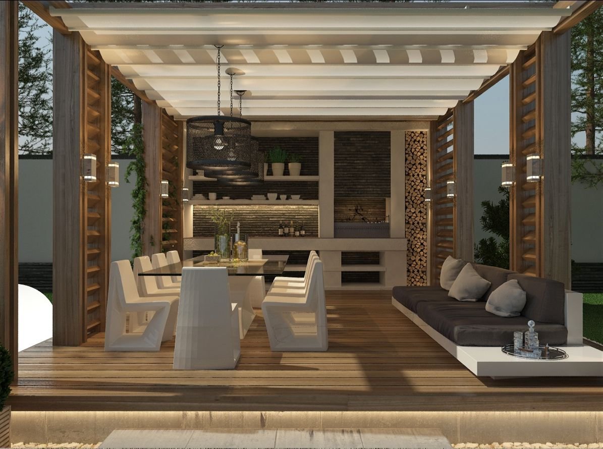 Летняя кухня патио терраса беседка