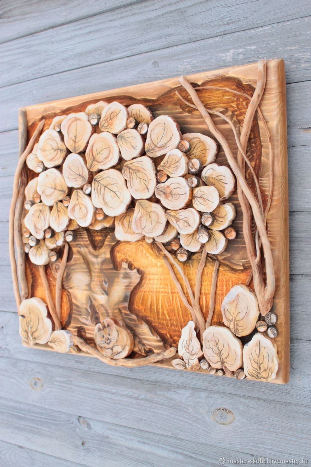 Панно из можжевельника для бани