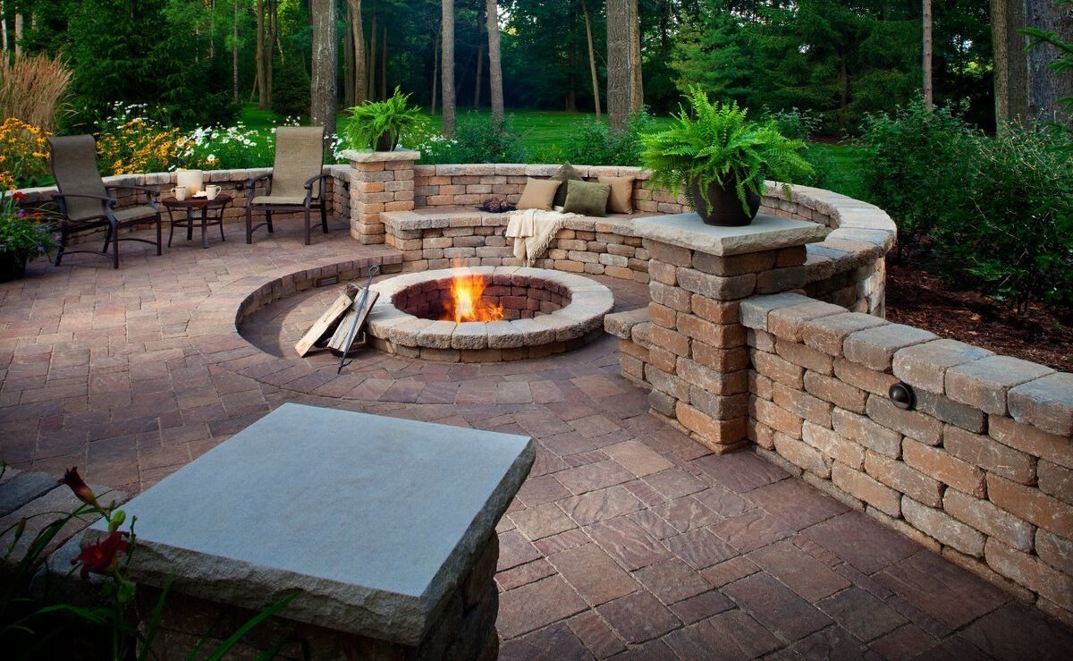 Патио пергола кострище