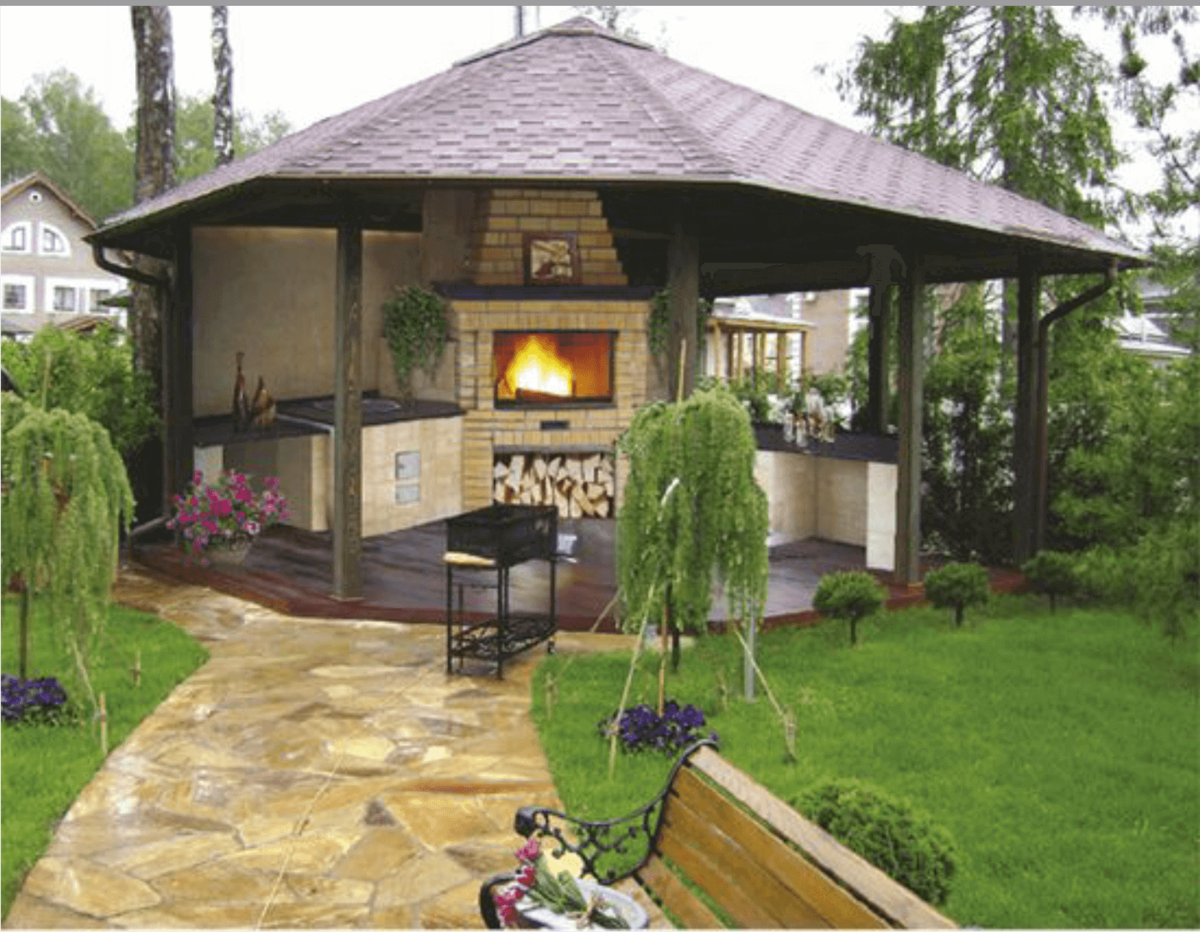Беседка с мангалом