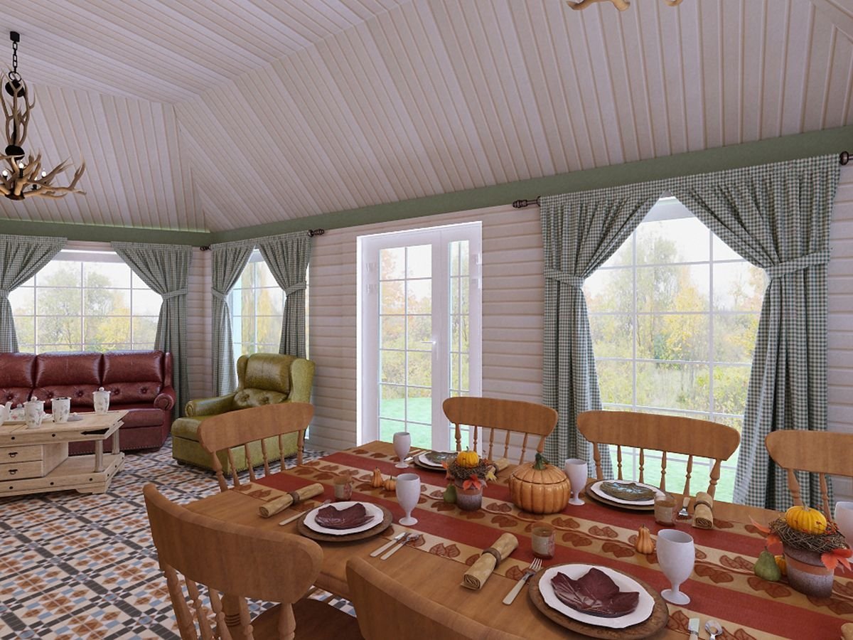 Внутренний интерьер беседки