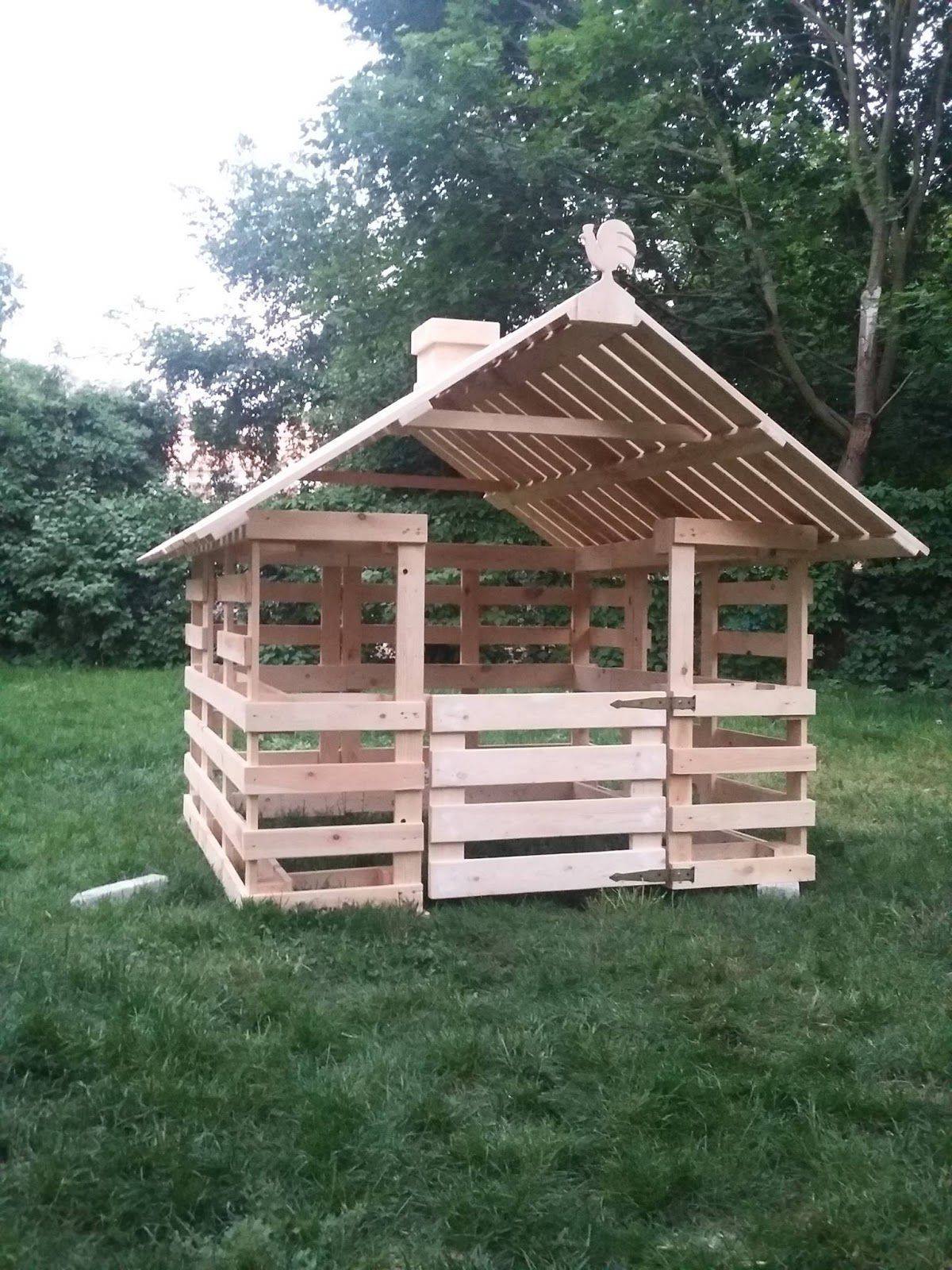 Беседка из поддонов для дачи