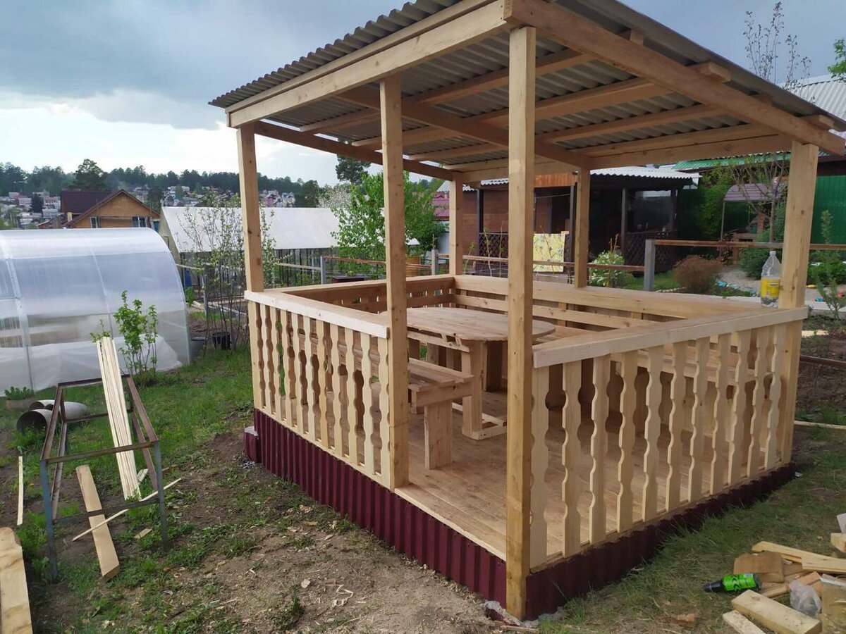 Стройка беседки на даче