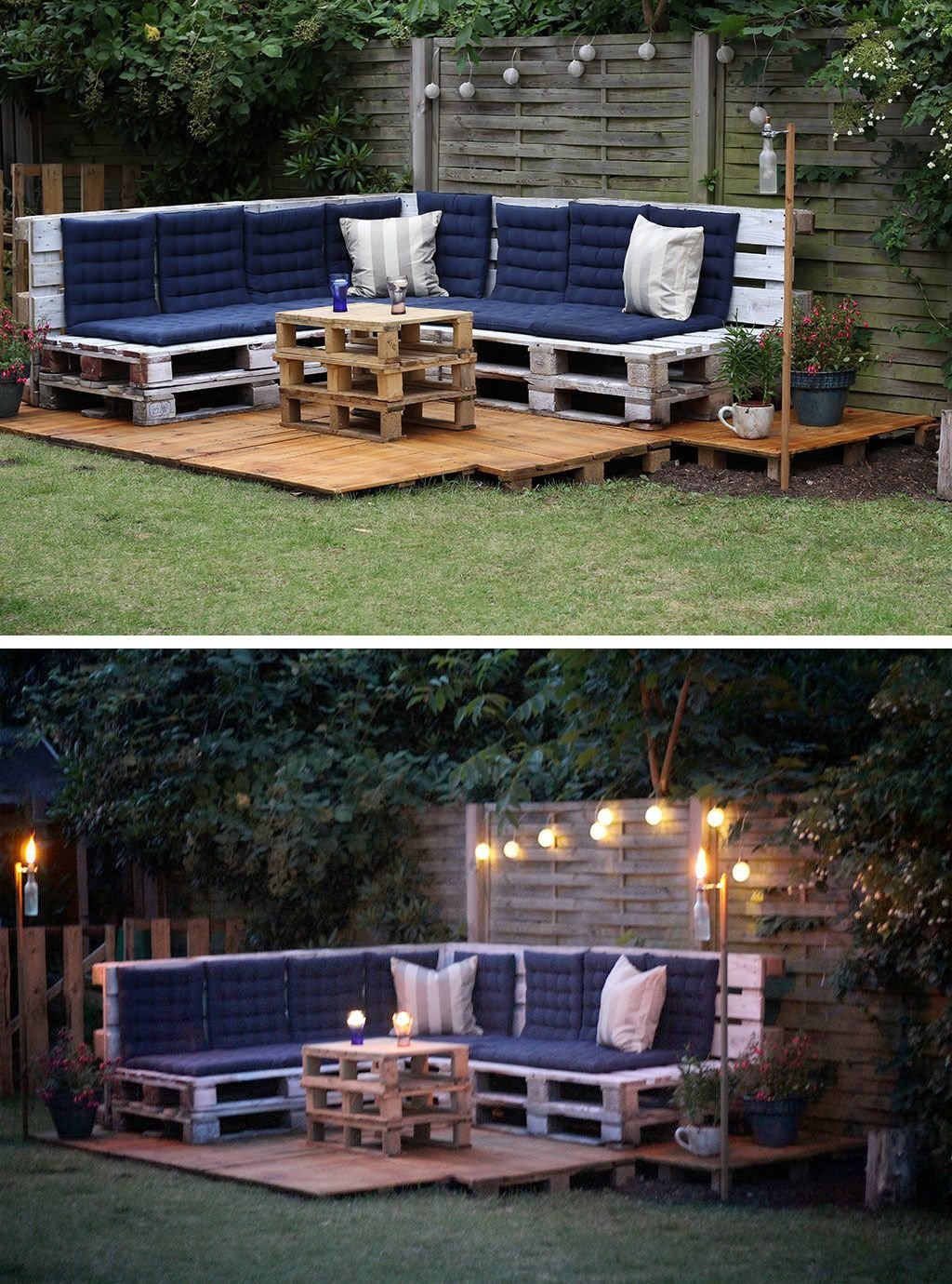 Лаундж зона из поддонов