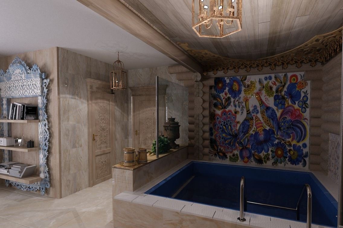 Дом сауна бассейн гостинная