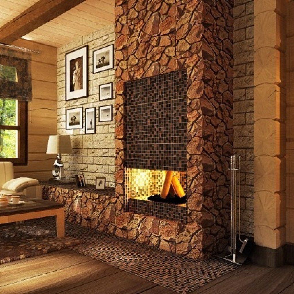 Вагонка и камень в интерьере