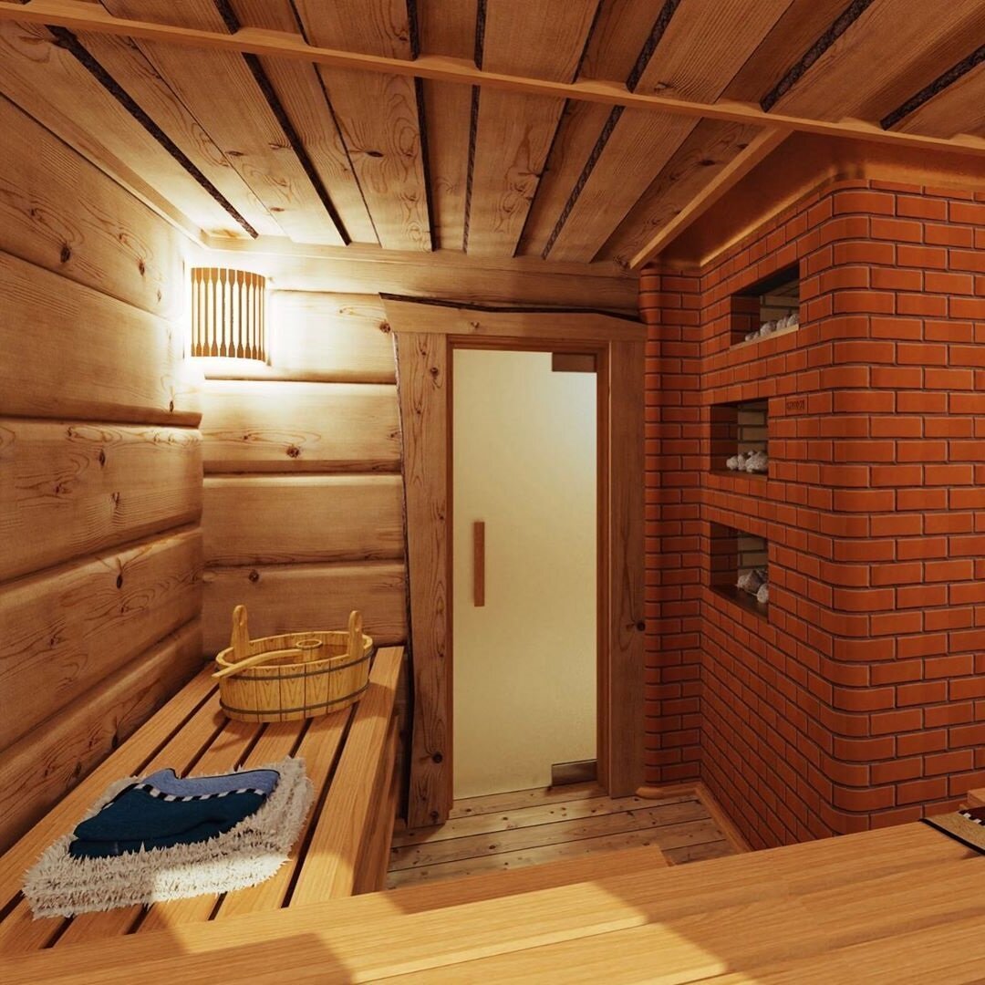 Баня с помывочной и парилкой и комнатой