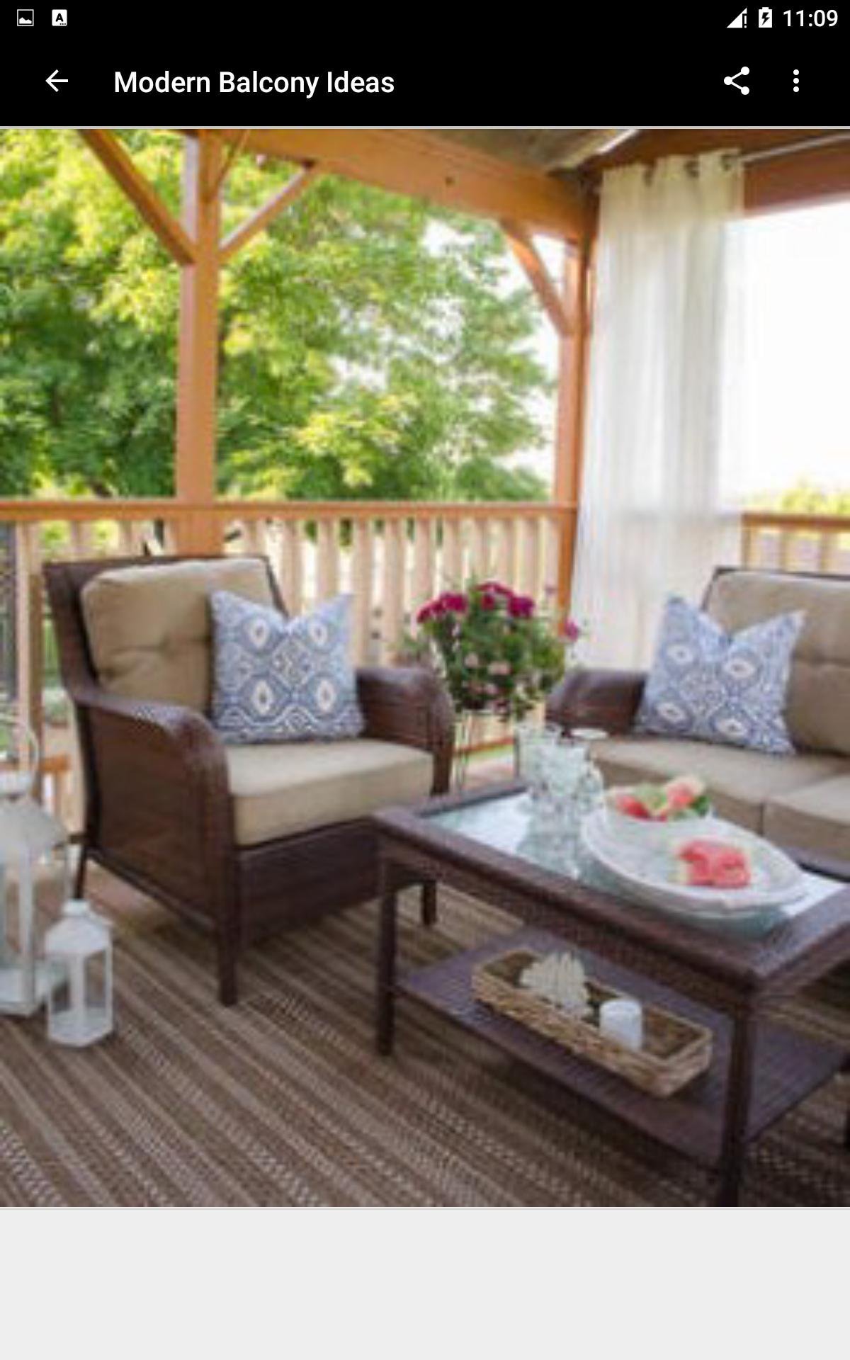 Открытая веранда со шторами