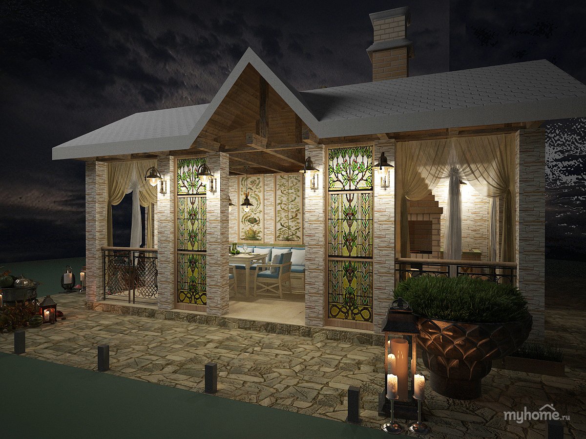 Элитные беседки с барбекю