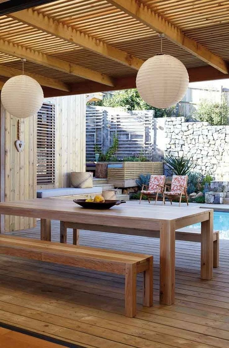 Деревянные светильники на террасу